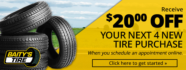  Recieve $20.00 Off Your Next 4 New Tire Purchase